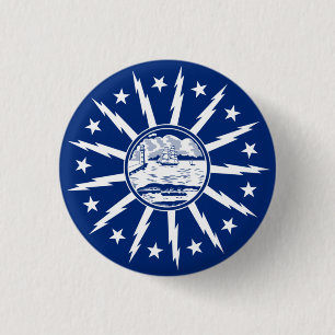 Flag of Buffalo, New York 3 Cm Round Badge