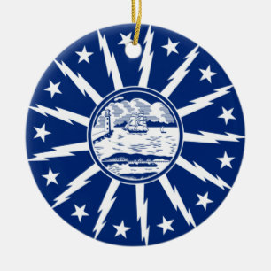 Flag of Buffalo, New York Ceramic Ornament