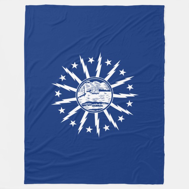 Flag of Buffalo, New York Fleece Blanket (Front)