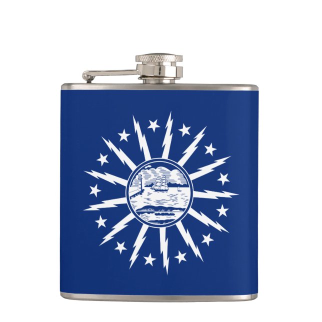 Flag of Buffalo, New York Hip Flask (Front)