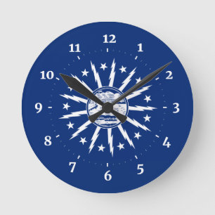 Flag of Buffalo, New York Round Clock