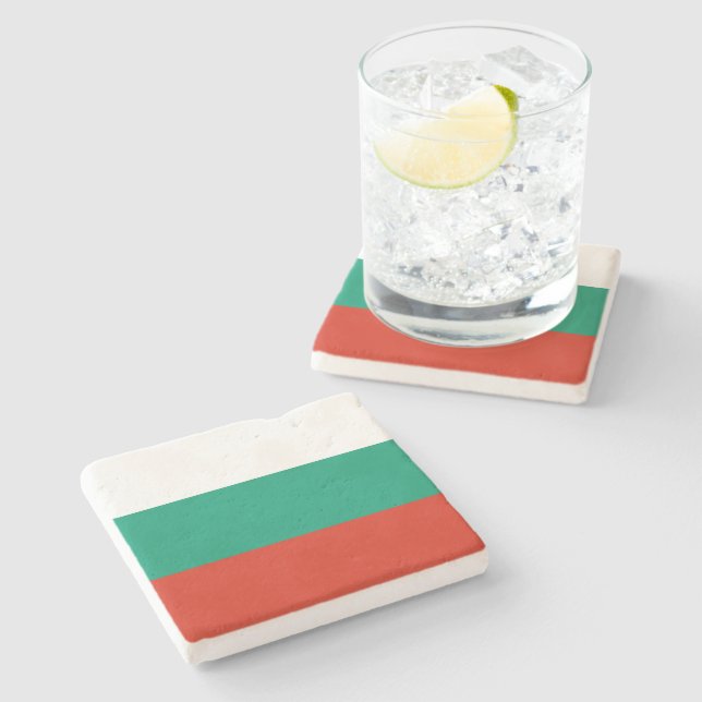 Flag of Bulgaria Stone Coaster (Side)