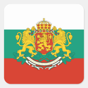 Flag of Bulgaria Tricolour White Green Red Square Sticker