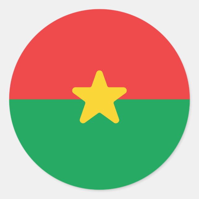 Flag of Burkina Faso Classic Round Sticker (Front)