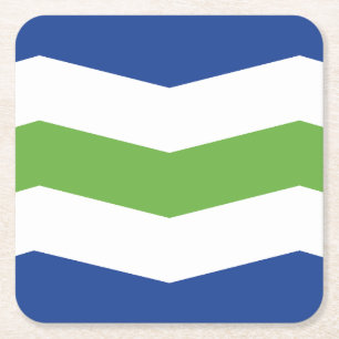 Flag of Burlington, Vermont Square Paper Coaster