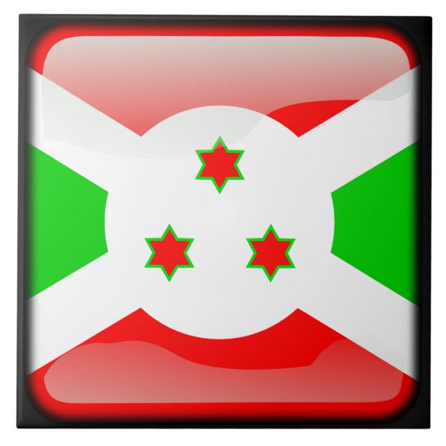 Flag of Burundi Ceramic Tile (Front)