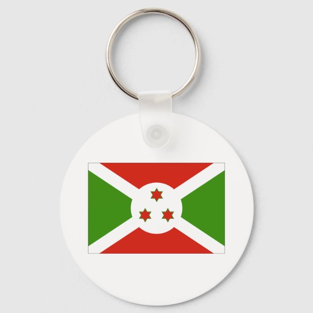 Flag of Burundi Key Ring (Front)