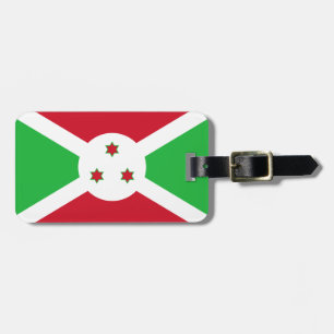 Flag of Burundi Luggage Tag w/ leather strap
