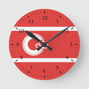 Flag of Calgary, Alberta Round Clock