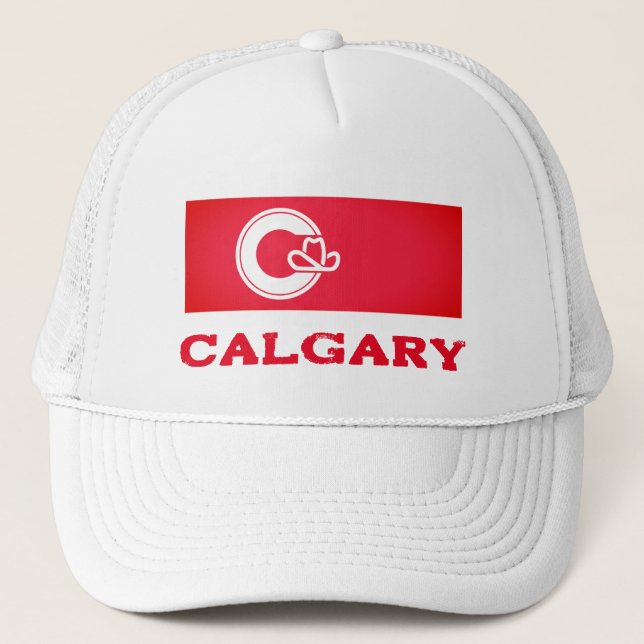 Flag of Calgary, CANADA Trucker Hat (Front)