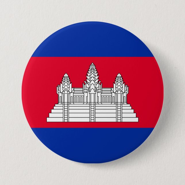Flag of Cambodia 7.5 Cm Round Badge (Front)