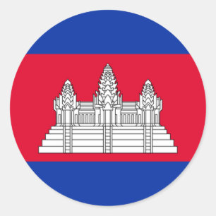 Flag of Cambodia - Cambodian Flag Classic Round Sticker