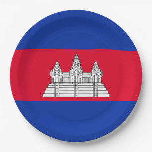 Flag of Cambodia Paper Plate