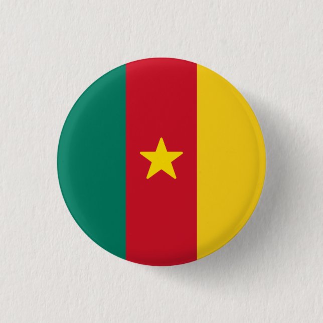 Flag of Cameroon 3 Cm Round Badge (Front)