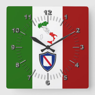 Flag of Campania (Italy) Square Wall Clock