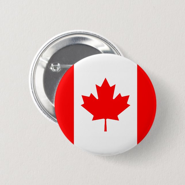 Flag of Canada 6 Cm Round Badge (Front & Back)