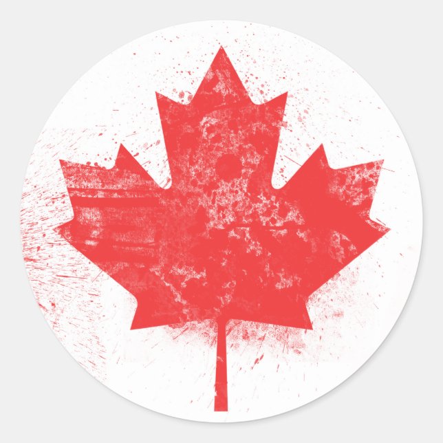 Flag of Canada Classic Round Sticker (Front)