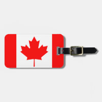 Flag of Canada Luggage Tag w/ leather strap