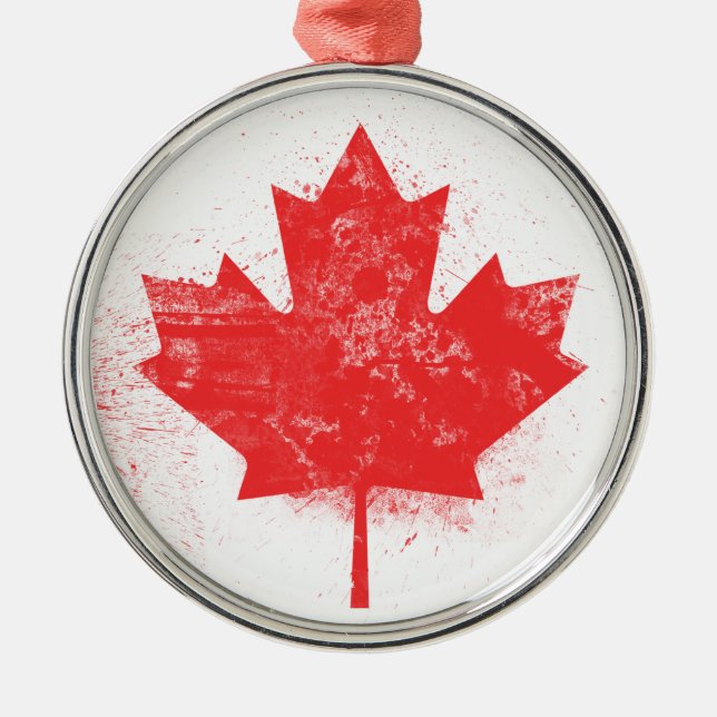 Flag of Canada Metal Tree Decoration (Front)