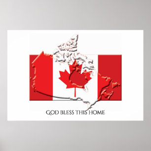 Flag of CANADA Patriotic Home Customised Text Poster