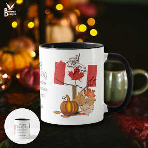 Flag of Canada Personalised HAPPY THANKSGIVING Mug