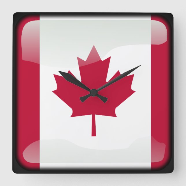 Flag of Canada Square Wall Clock (Front)