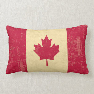 Flag of Canada Vintage Faded Lumbar Cushion