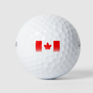 Flag Of Canada With Halftone Effect Golf Balls