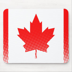 Flag Of Canada With Halftone Effect Mouse Pad