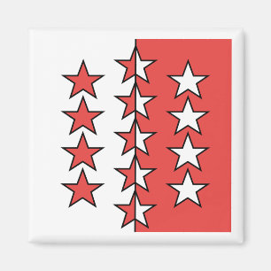 Flag of Canton of Valais, Switzerland Magnet