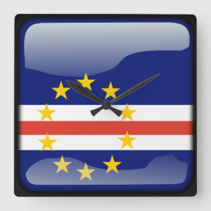Flag of Cape Verde Square Wall Clock