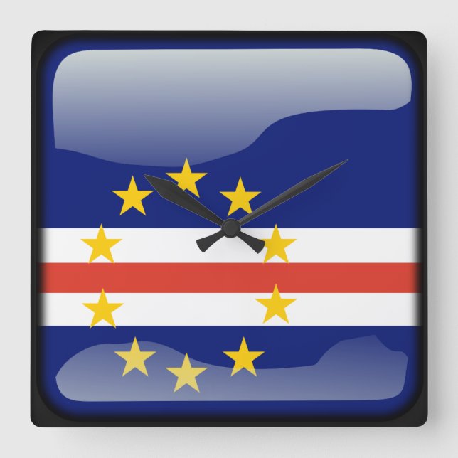 Flag of Cape Verde Square Wall Clock (Front)