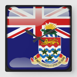 Flag of Cayman Islands Square Wall Clock