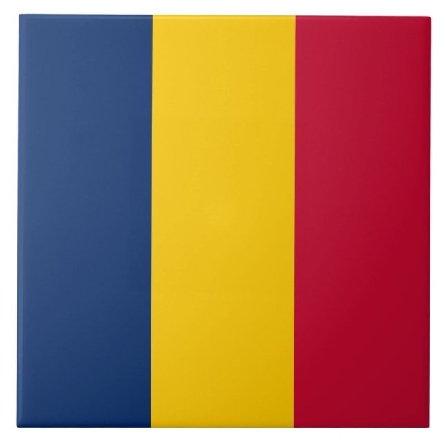Flag of Chad (African Country) Ceramic Tile (Front)