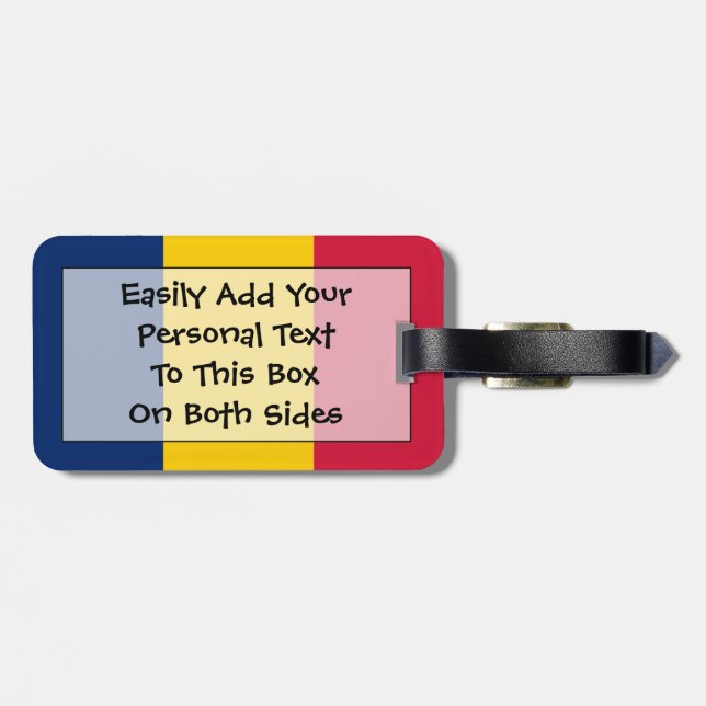 Flag of Chad Easy ID Personal Luggage Tag (Back Horizontal)