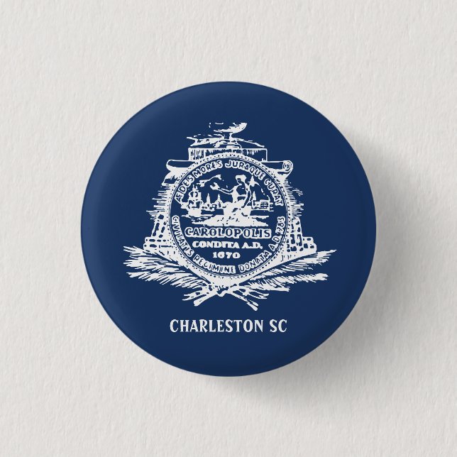 Flag of Charleston, South Carolina 3 Cm Round Badge (Front)