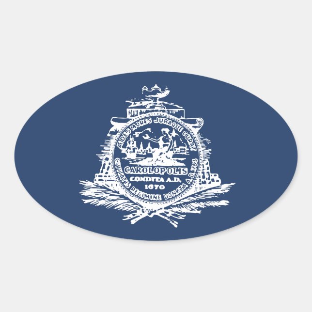 Flag of Charleston, South Carolina Oval Sticker (Front)