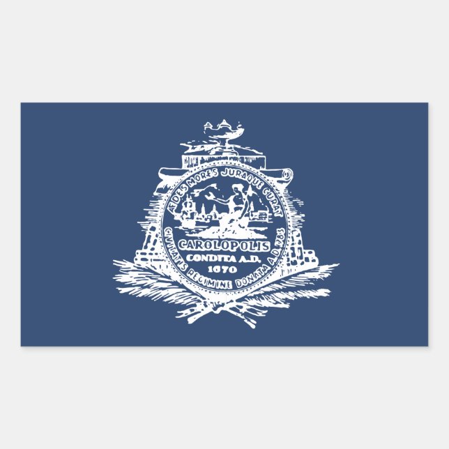 Flag of Charleston, South Carolina Rectangular Sticker (Front)