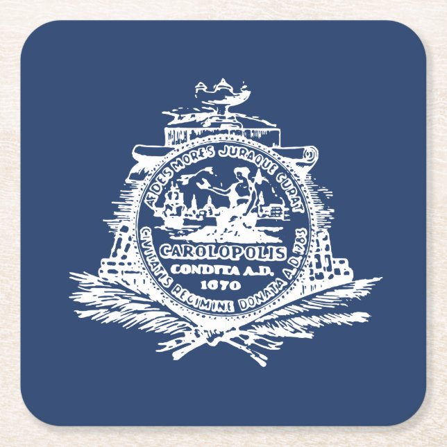 Flag of Charleston, South Carolina Square Paper Co Coaster (Front)