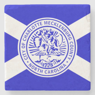 Flag of Charlotte, North Carolina Stone Coaster
