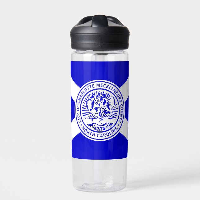 Flag of Charlotte, North Carolina  Water Bottle (Front)