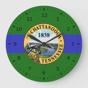 Flag of Chattanooga, Tennessee Large Clock