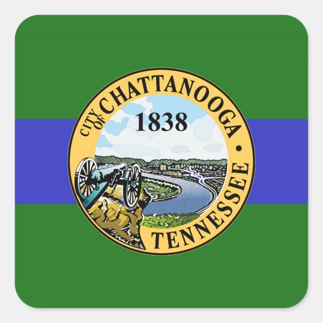 Flag of Chattanooga, Tennessee Square Sticker (Front)
