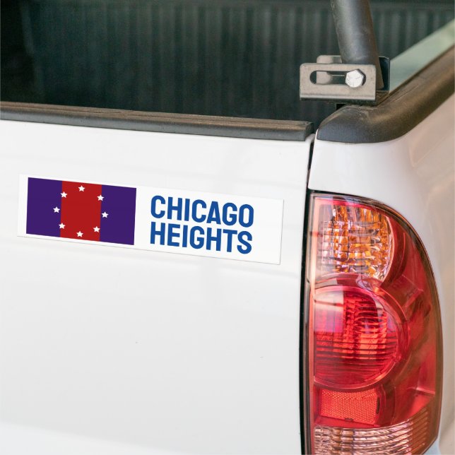 Flag of Chicago Heights, Illinois Bumper Sticker (On Truck)