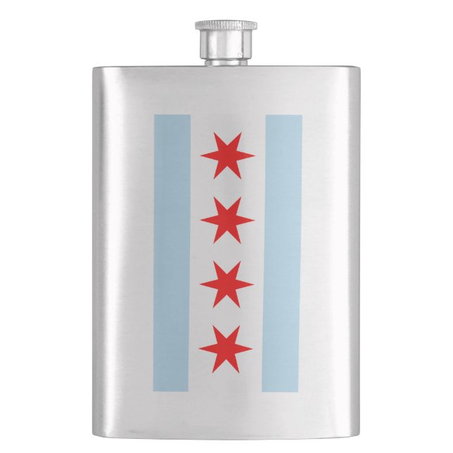 Flag of Chicago Hip Flask (Front)