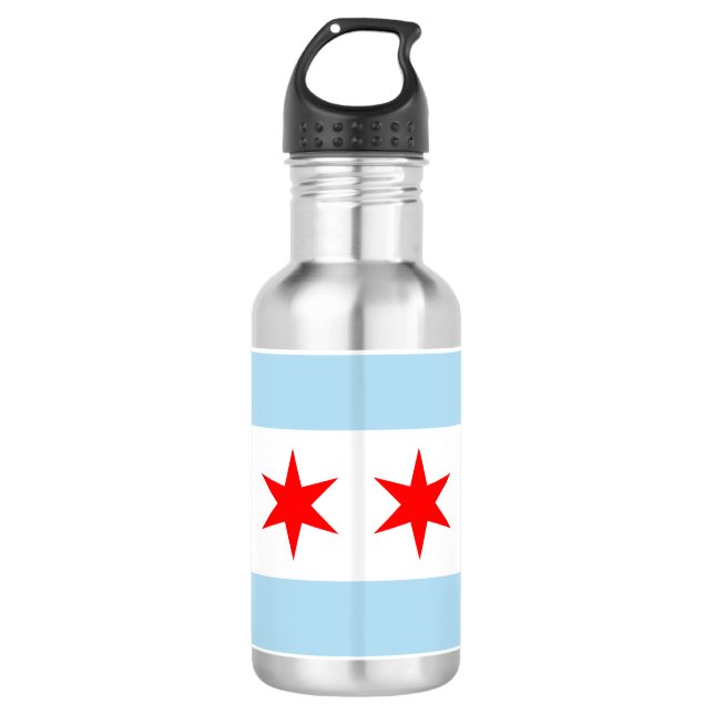 Flag of Chicago, Illinois 532 Ml Water Bottle (Front)