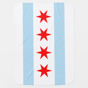 Flag of Chicago, Illinois Baby Blanket
