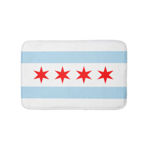 Flag of Chicago, Illinois Bathroom Mat