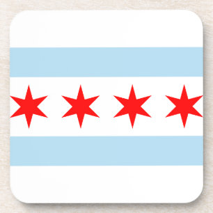 Flag of Chicago, Illinois Beverage Coaster