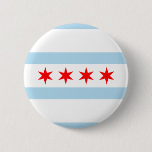 Flag of Chicago, Illinois Button